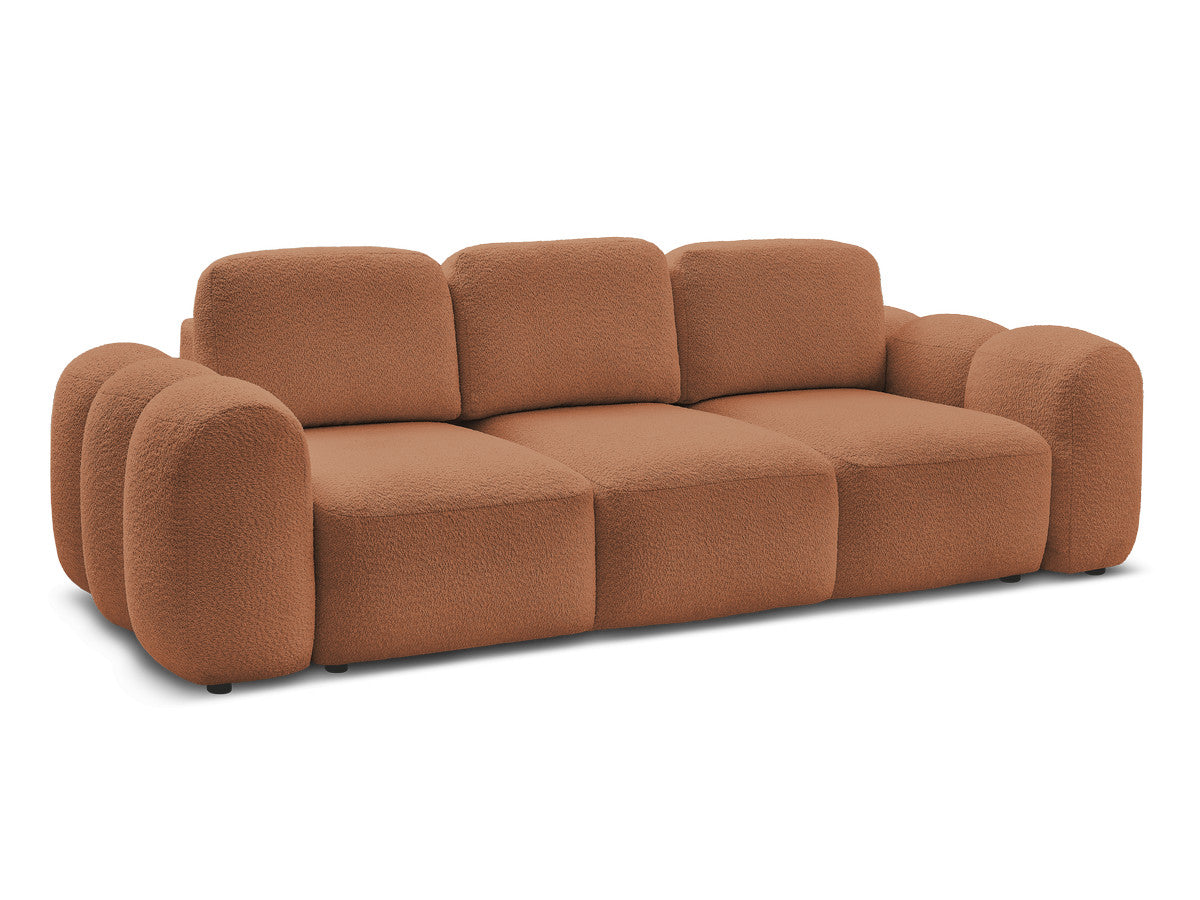Canapé droit convertible coffre 3 places MONTAIGNE tissu bouclette