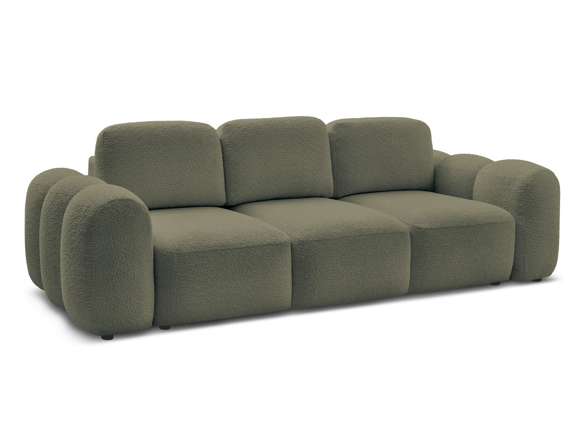Canapé droit convertible coffre 3 places MONTAIGNE tissu bouclette