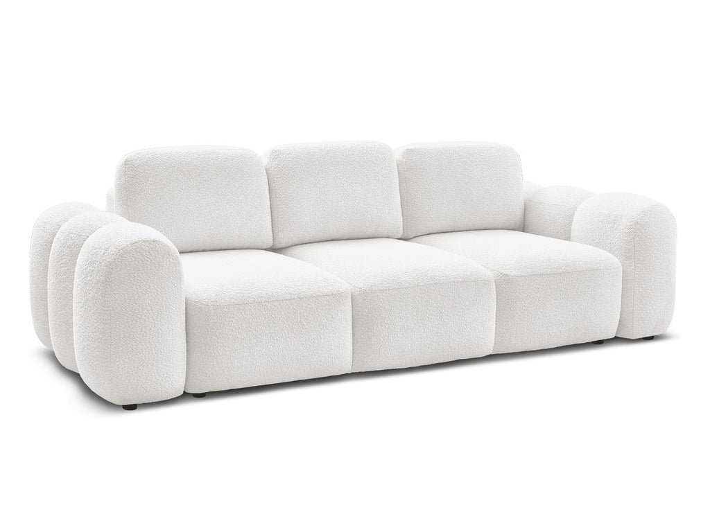 Canapé droit convertible coffre 3 places MONTAIGNE tissu bouclette