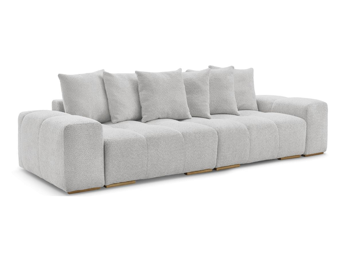 Canapé droit convertible coffre ANAKIN tissu bouclette
