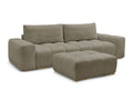 Canapé droit convertible coffre ANAKIN tissu texturé avec pouf