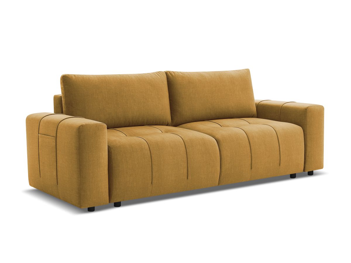Canapé droit convertible coffre ARSENE tissu velours