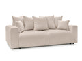 Canapé droit convertible coffre ENVY tissu bouclette doux avec pouf rectangulaire