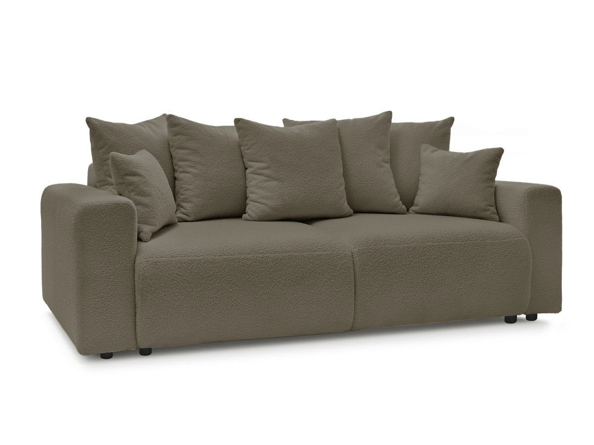 Canapé droit convertible coffre ENVY tissu bouclette doux