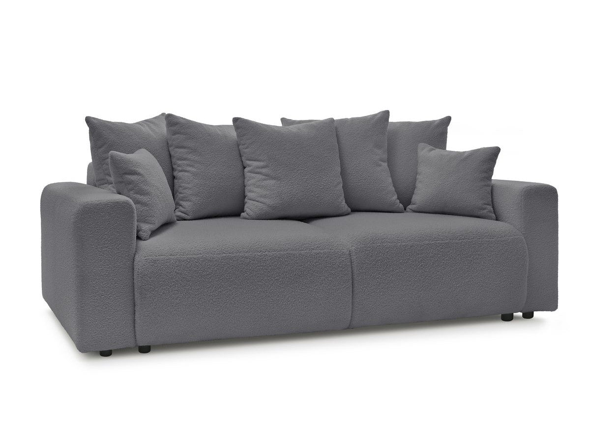 Canapé droit convertible coffre ENVY tissu bouclette doux
