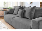 Canapé droit convertible coffre ENVY velours côtelé avec pouf