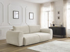 Canapé droit convertible coffre LUCIEN tissu lisse