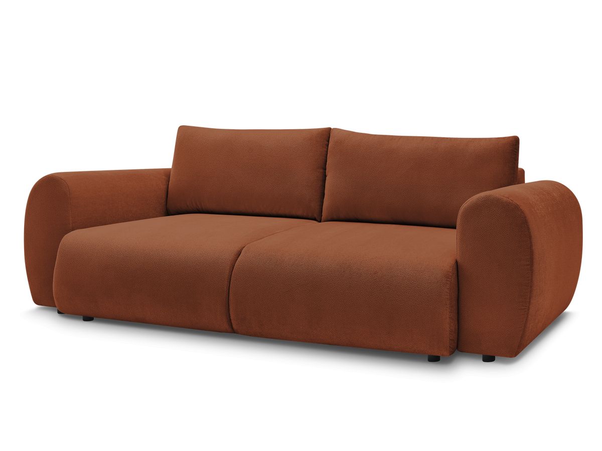 Canapé droit convertible coffre LUCIEN tissu lisse