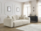 Canapé droit convertible coffre LUCIEN tissu lisse