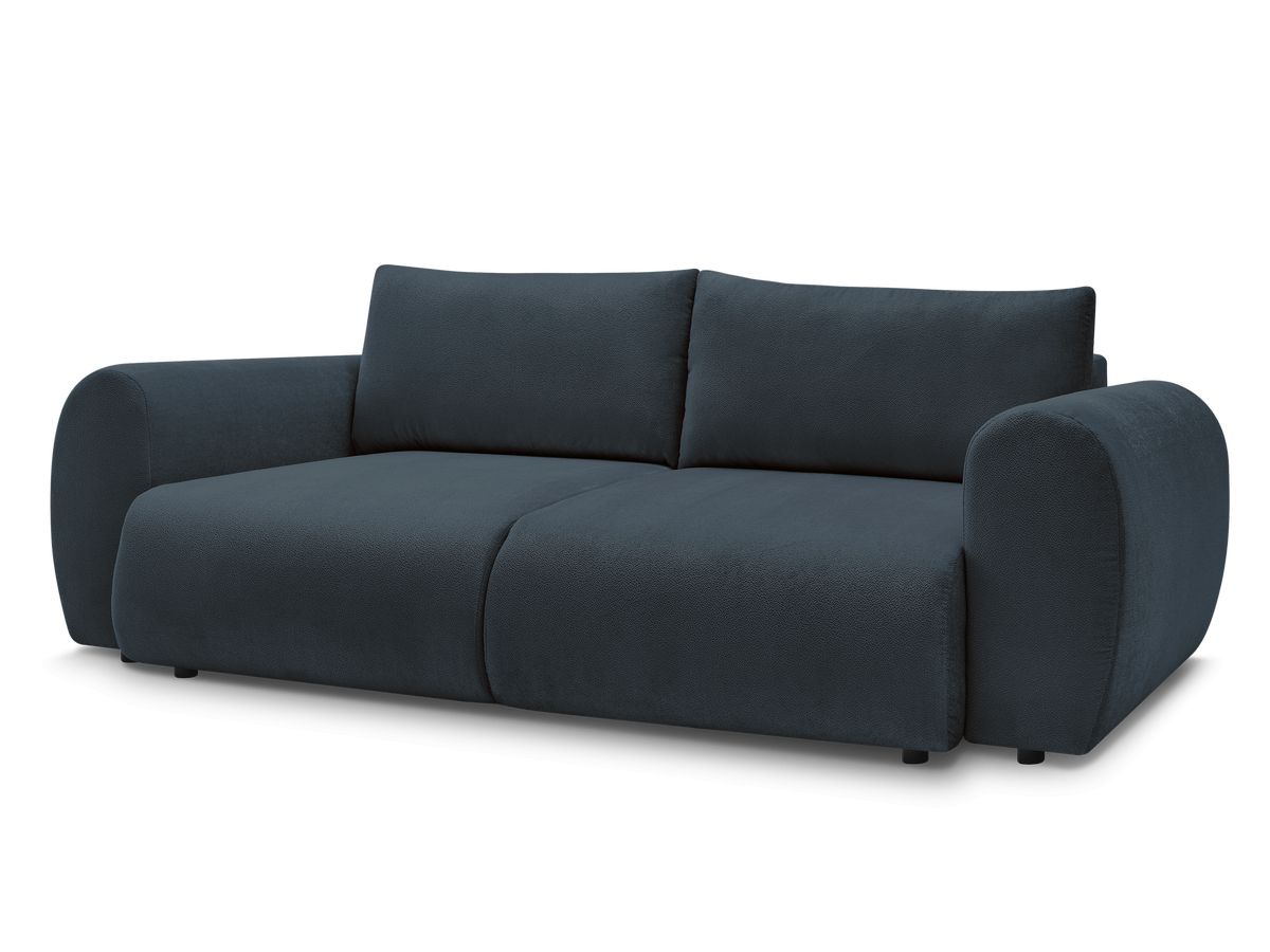 Canapé droit convertible coffre LUCIEN tissu lisse