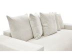 Canapé droit convertible coffre VOLTAIRE tissu chiné avec pouf