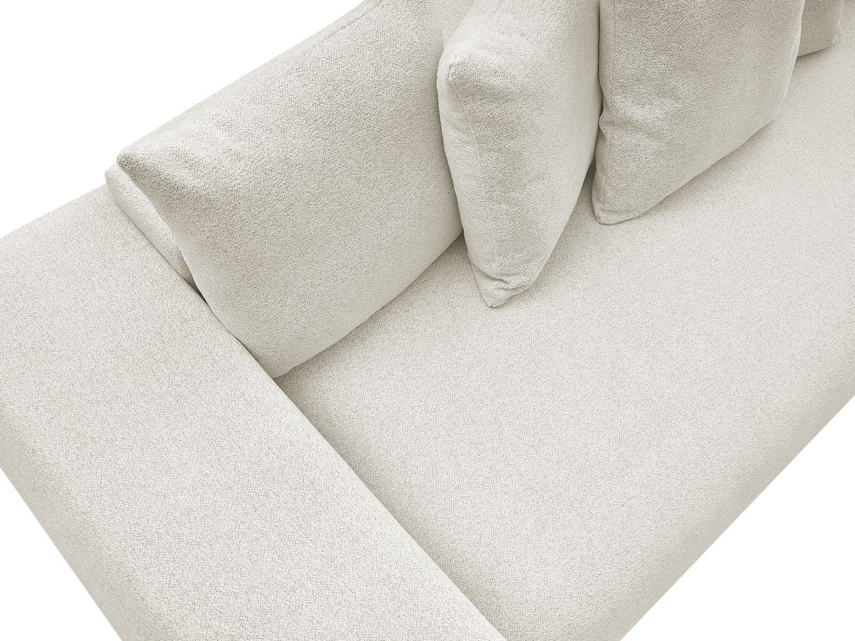 Canapé droit convertible coffre VOLTAIRE tissu chiné avec pouf