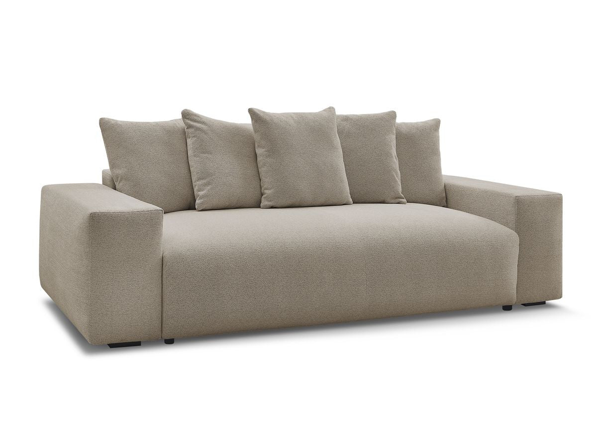 Canapé droit convertible coffre VOLTAIRE tissu chiné