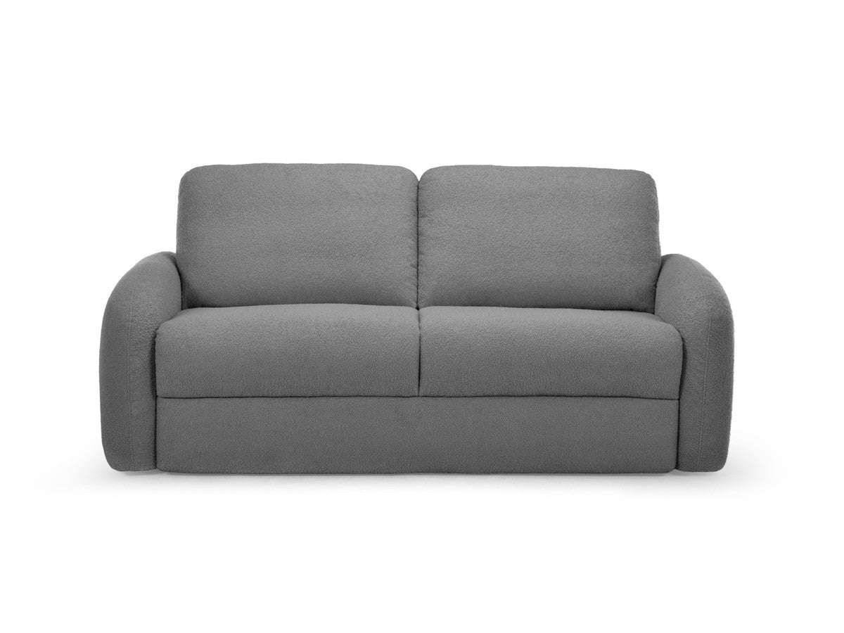 Canapé droit convertible KENAN ouverture express tissu bouclette