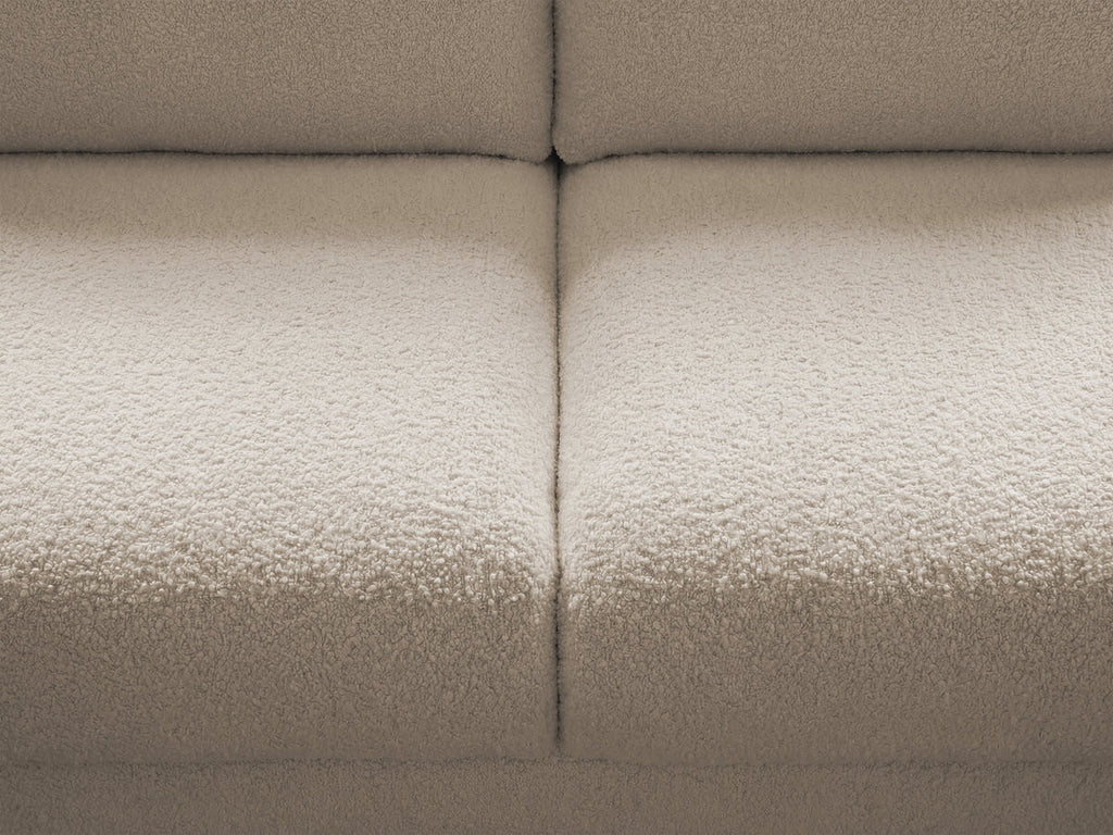Canapé droit convertible KENAN ouverture express tissu bouclette