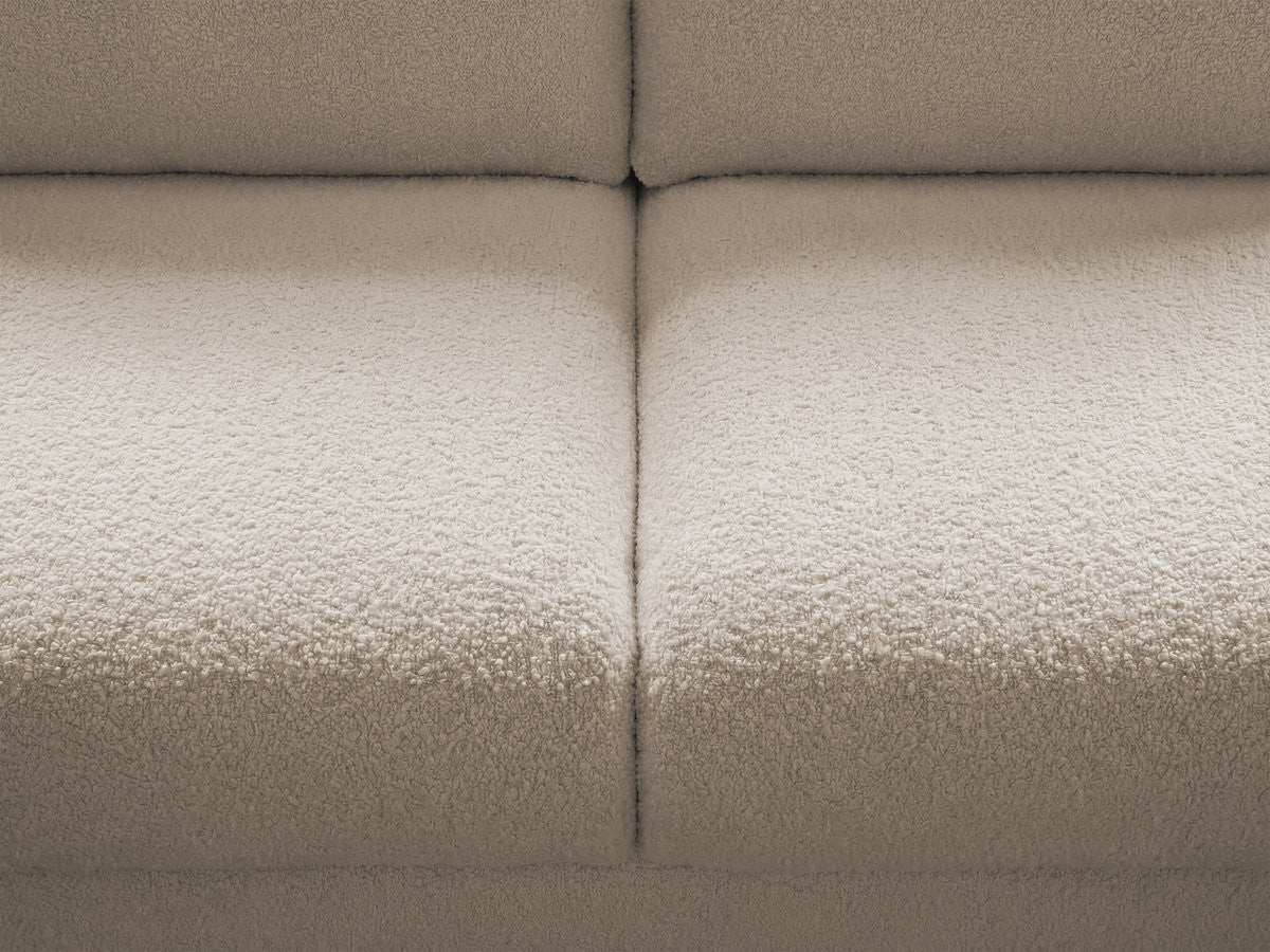 Canapé droit convertible KENAN ouverture express tissu bouclette