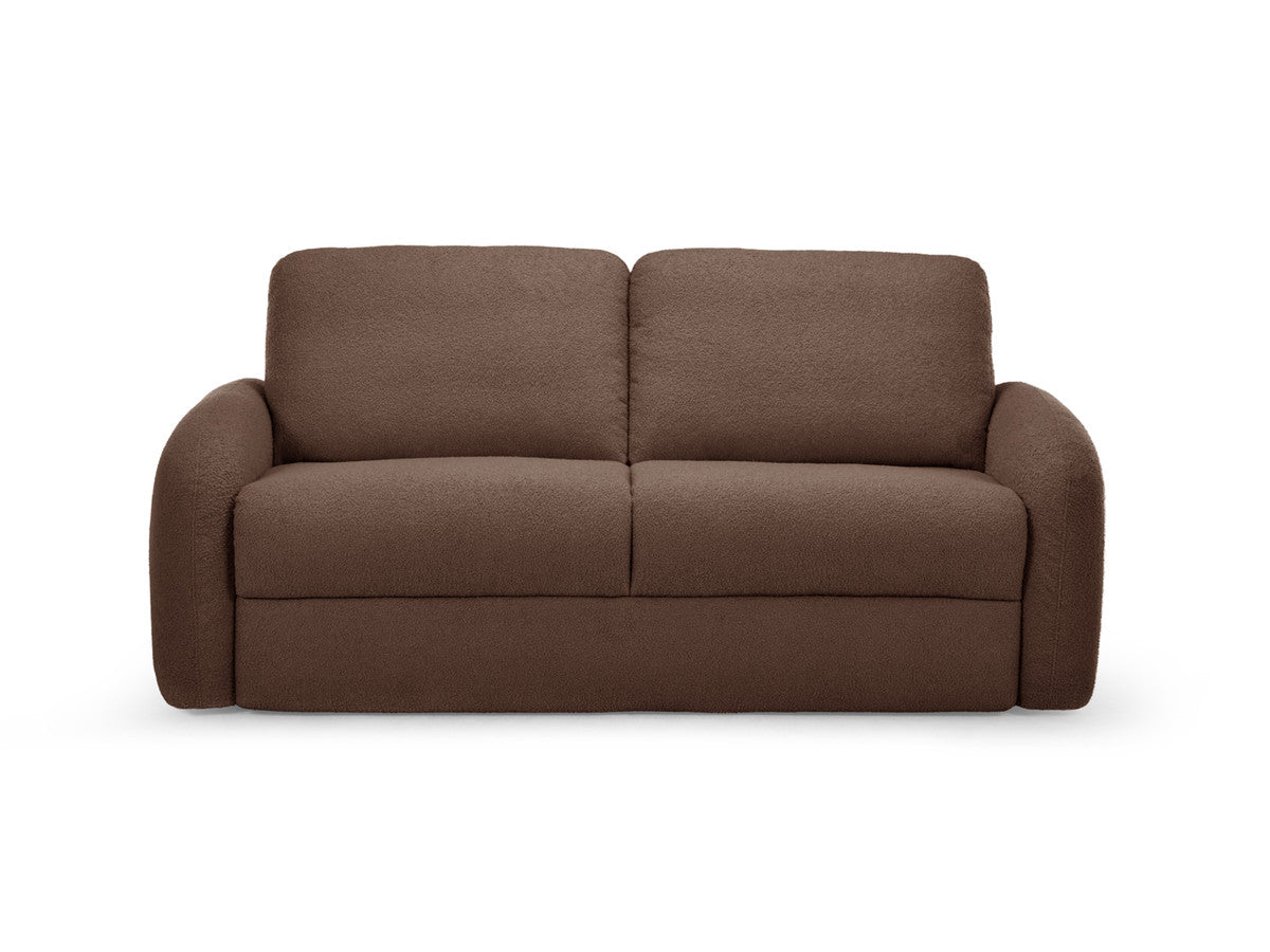 Canapé droit convertible KENAN ouverture express tissu bouclette