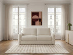 Canapé droit convertible KENAN ouverture express tissu lisse