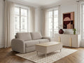 Canapé droit convertible KENAN ouverture express tissu lisse