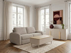 Canapé droit convertible KENAN ouverture express tissu lisse