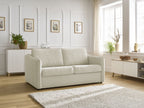 Canapé droit convertible LENNY ouverture express 2 plis tissu lisse