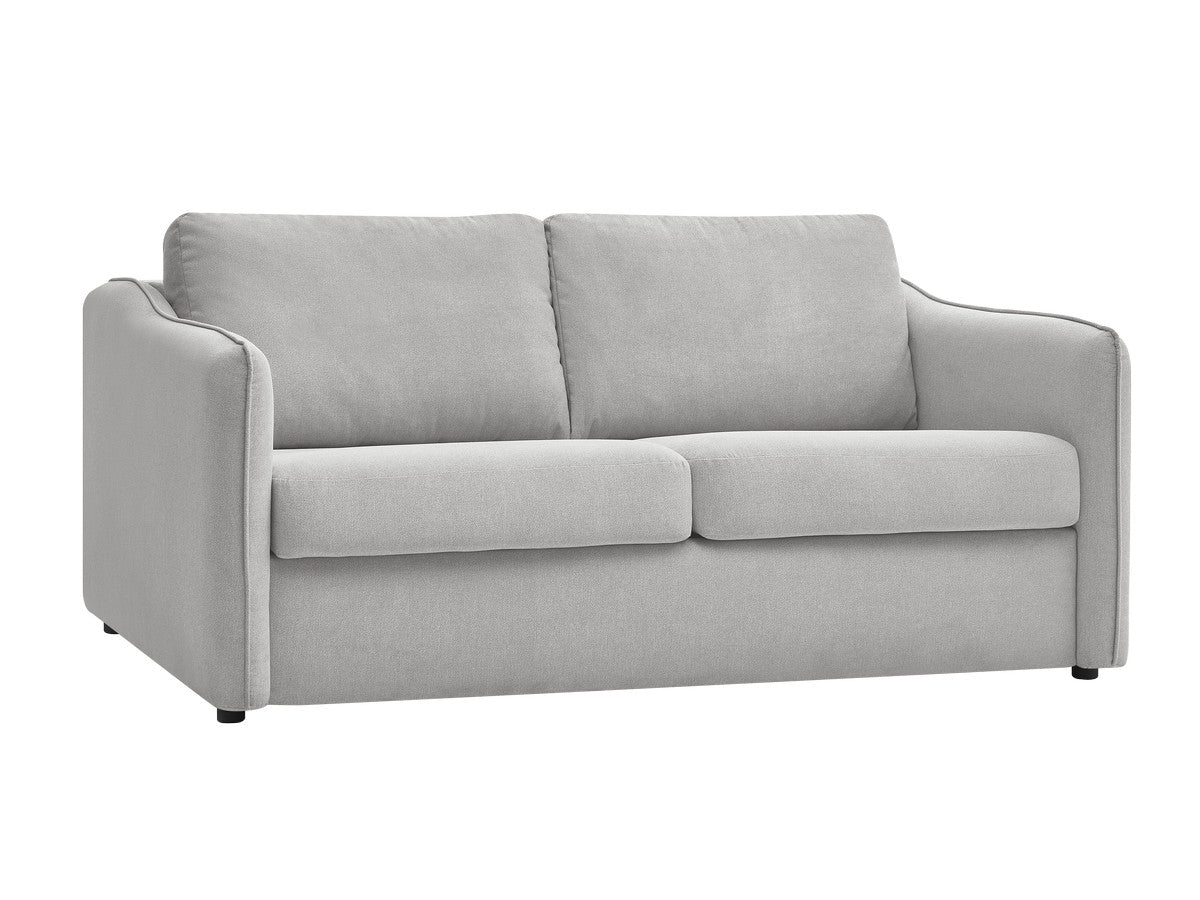 Canapé droit convertible LENNY ouverture express 2 plis tissu lisse
