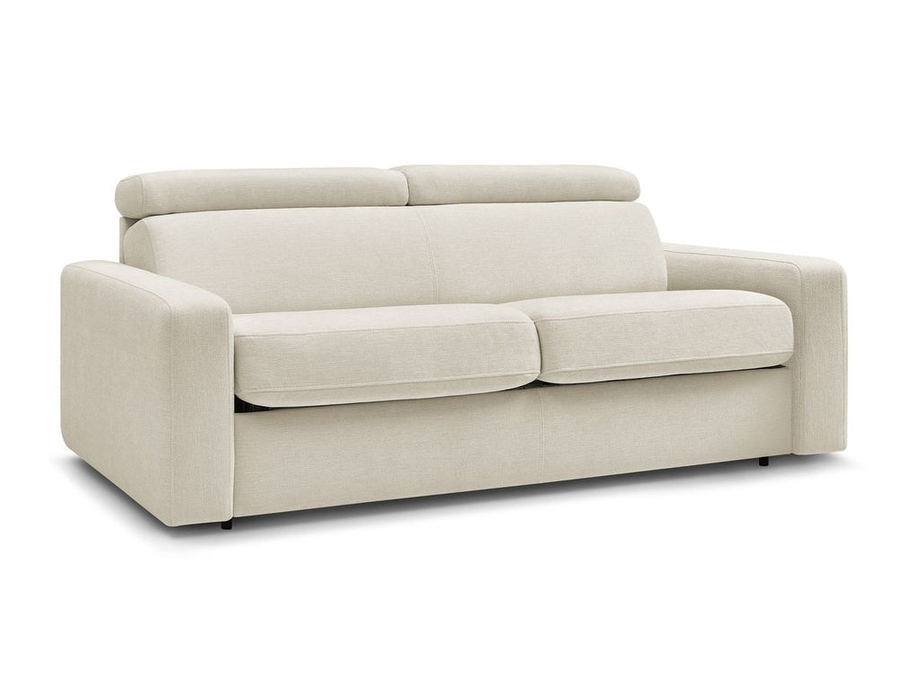 Canapé droit convertible MONACO ouverture express tissu lisse