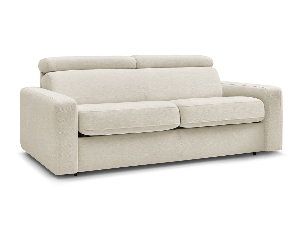 Canapé droit convertible MONACO ouverture express tissu lisse
