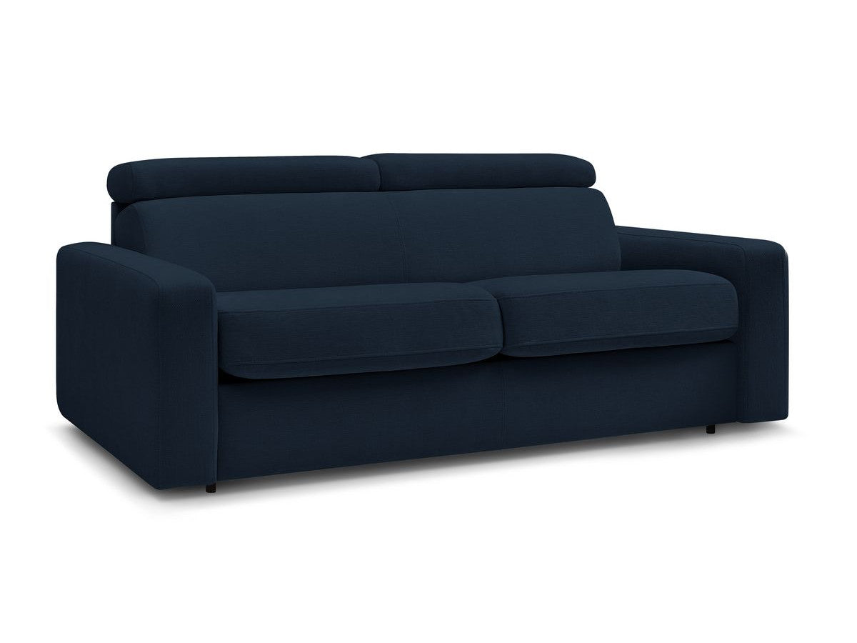 Canapé droit convertible MONACO ouverture express tissu lisse