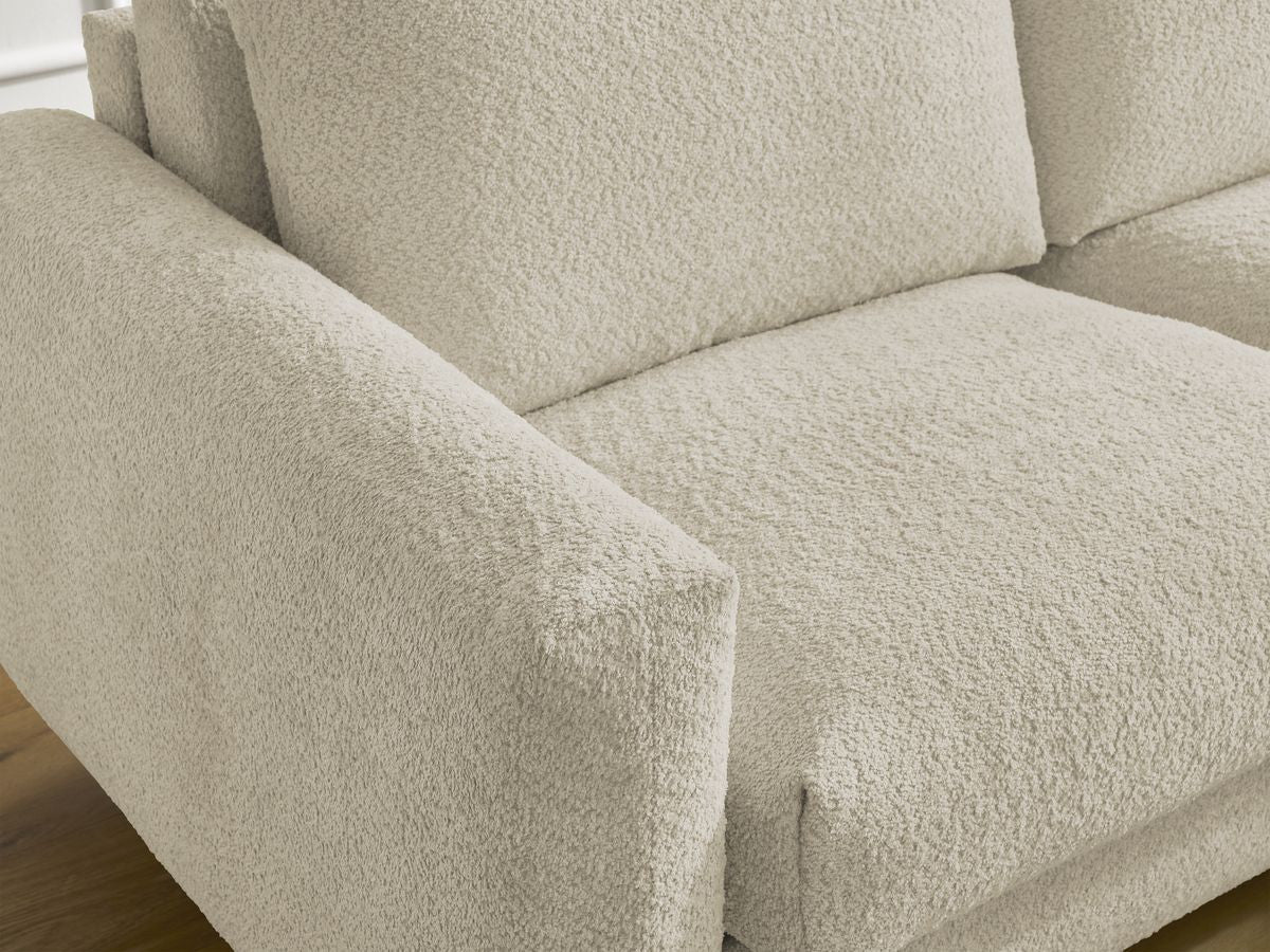 Canapé droit convertible NOUVEAU COCOONE ouverture express tissu bouclette