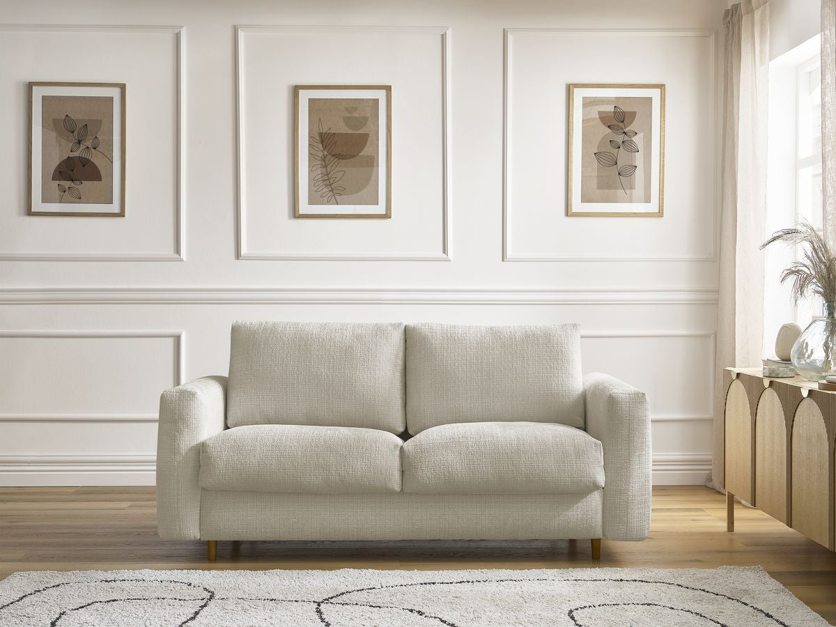 Canapé droit convertible NOUVEAU COCOONE ouverture express tissu texturé