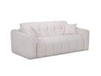 Canapé droit convertible ouverture express 3 places BRADLEY tissu bouclette