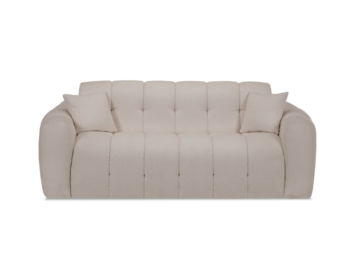Canapé droit convertible ouverture express 3 places BRADLEY tissu bouclette