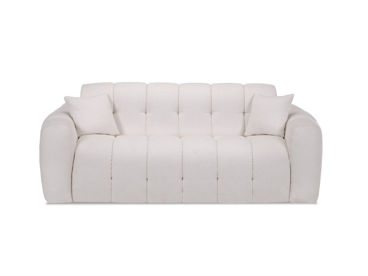 Canapé droit convertible ouverture express 3 places BRADLEY tissu bouclette