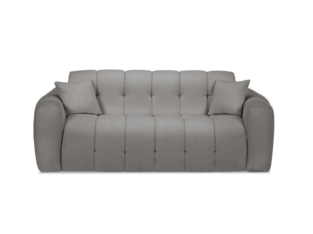 Canapé droit convertible ouverture express 3 places BRADLEY tissu bouclette