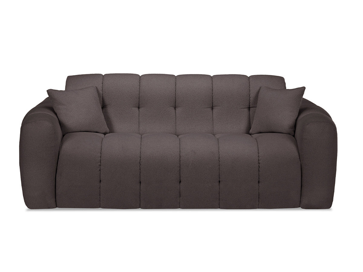 Canapé droit convertible ouverture express 3 places BRADLEY tissu bouclette