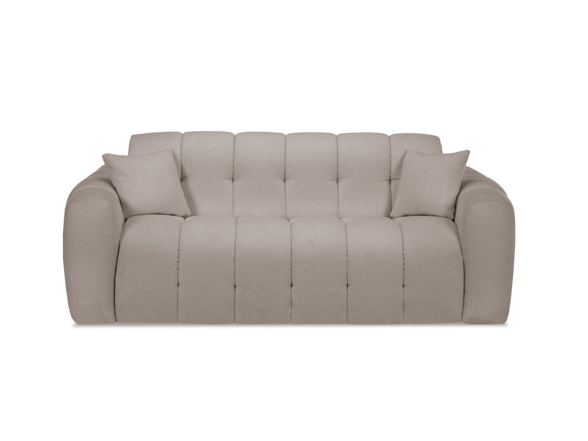 Canapé droit convertible ouverture express 3 places BRADLEY tissu bouclette