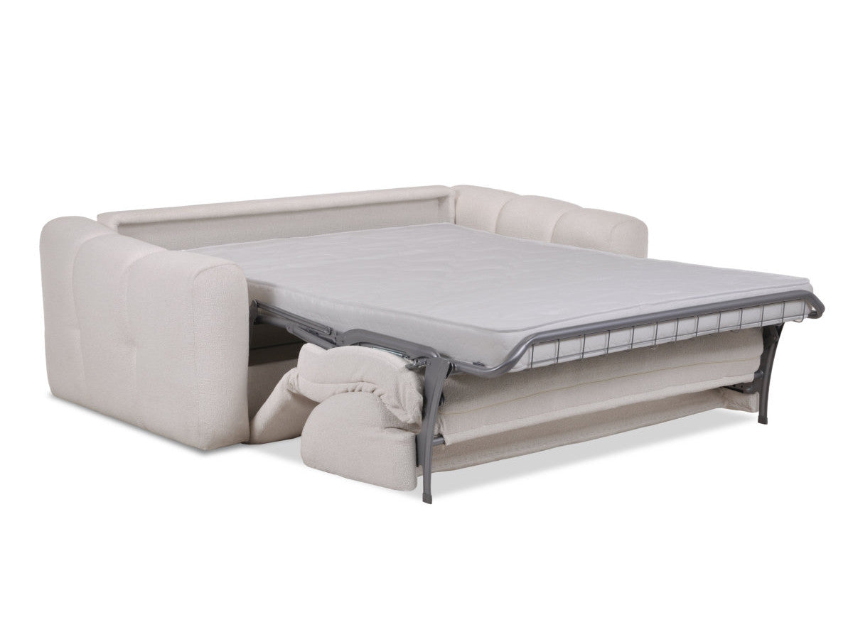 Canapé droit convertible ouverture express 3 places BRADLEY tissu bouclette