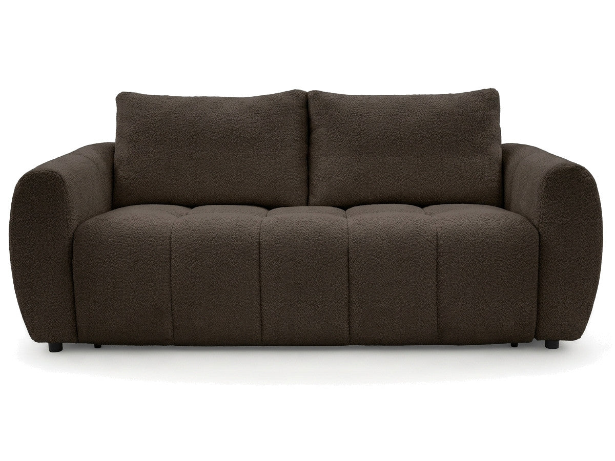 Canapé droit convertible ouverture express 3 places FUJI tissu bouclette