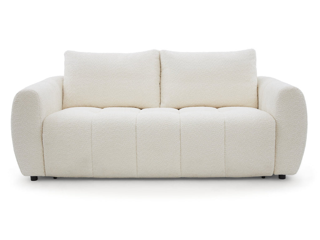 Canapé droit convertible ouverture express 3 places FUJI tissu bouclette