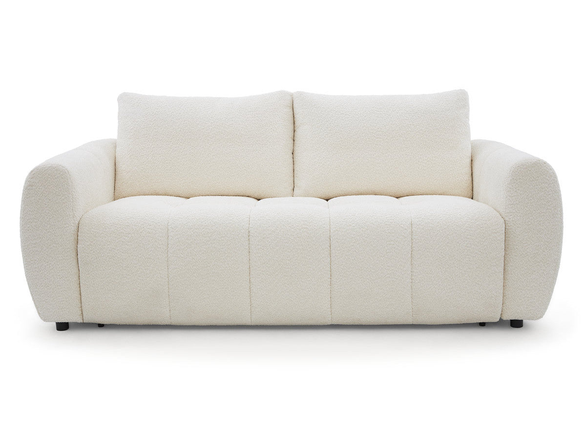 Canapé droit convertible ouverture express 3 places FUJI tissu bouclette