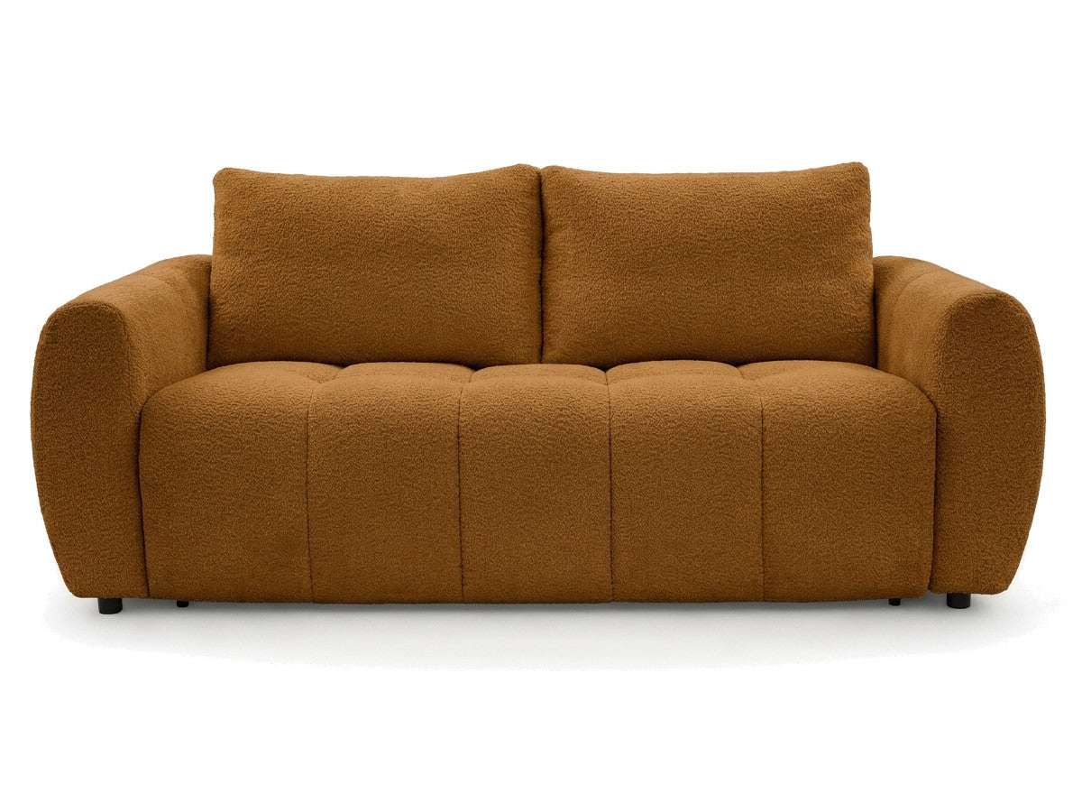 Canapé droit convertible ouverture express 3 places FUJI tissu bouclette