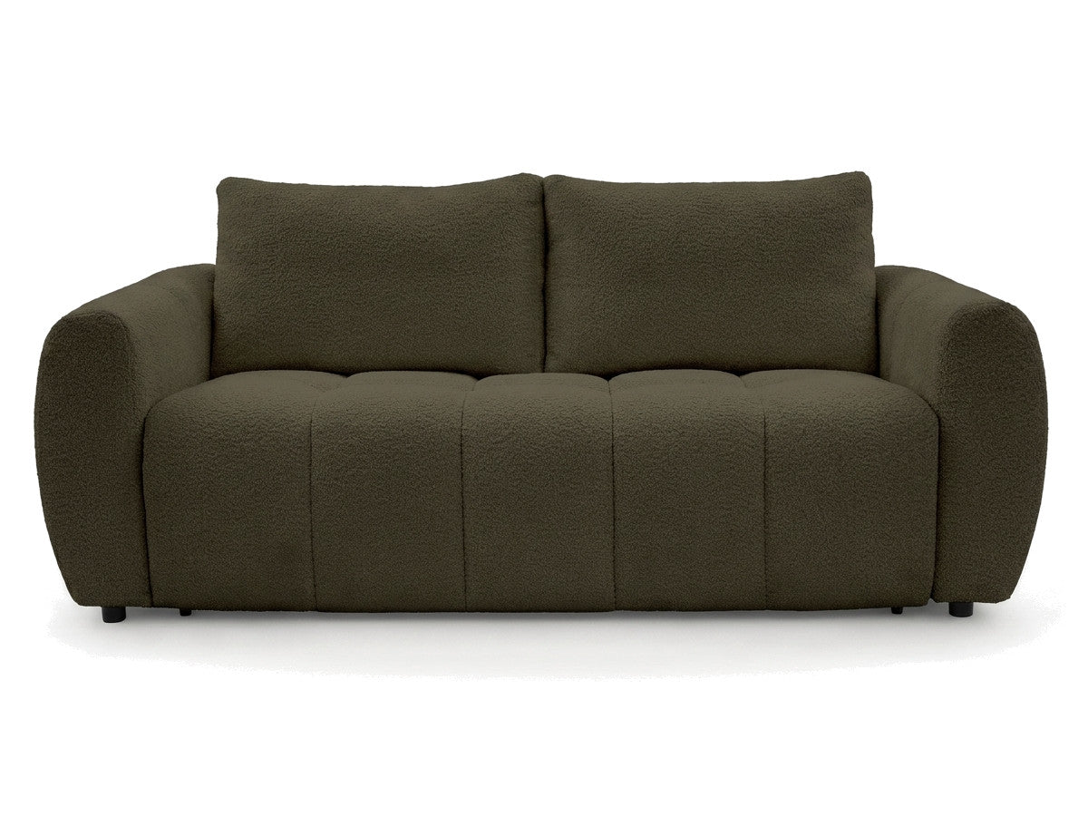 Canapé droit convertible ouverture express 3 places FUJI tissu bouclette
