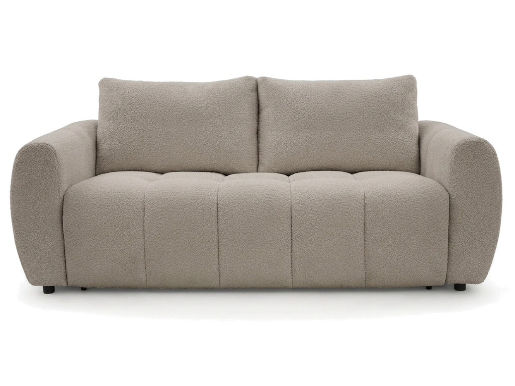 Canapé droit convertible ouverture express 3 places FUJI tissu bouclette
