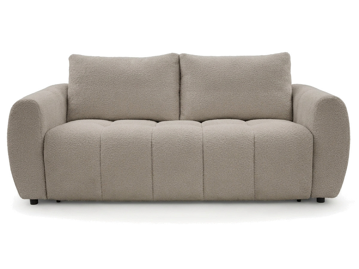 Canapé droit convertible ouverture express 3 places FUJI tissu bouclette