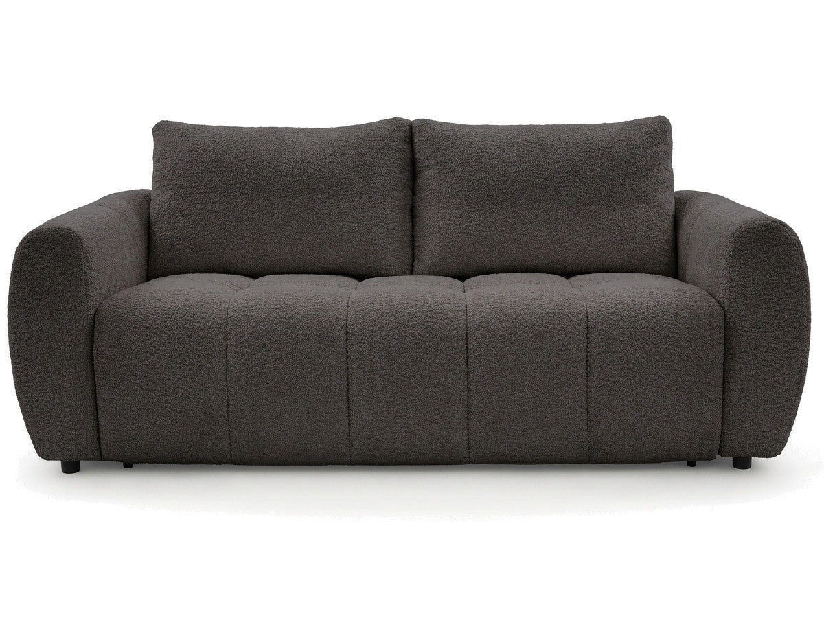Canapé droit convertible ouverture express 3 places FUJI tissu bouclette