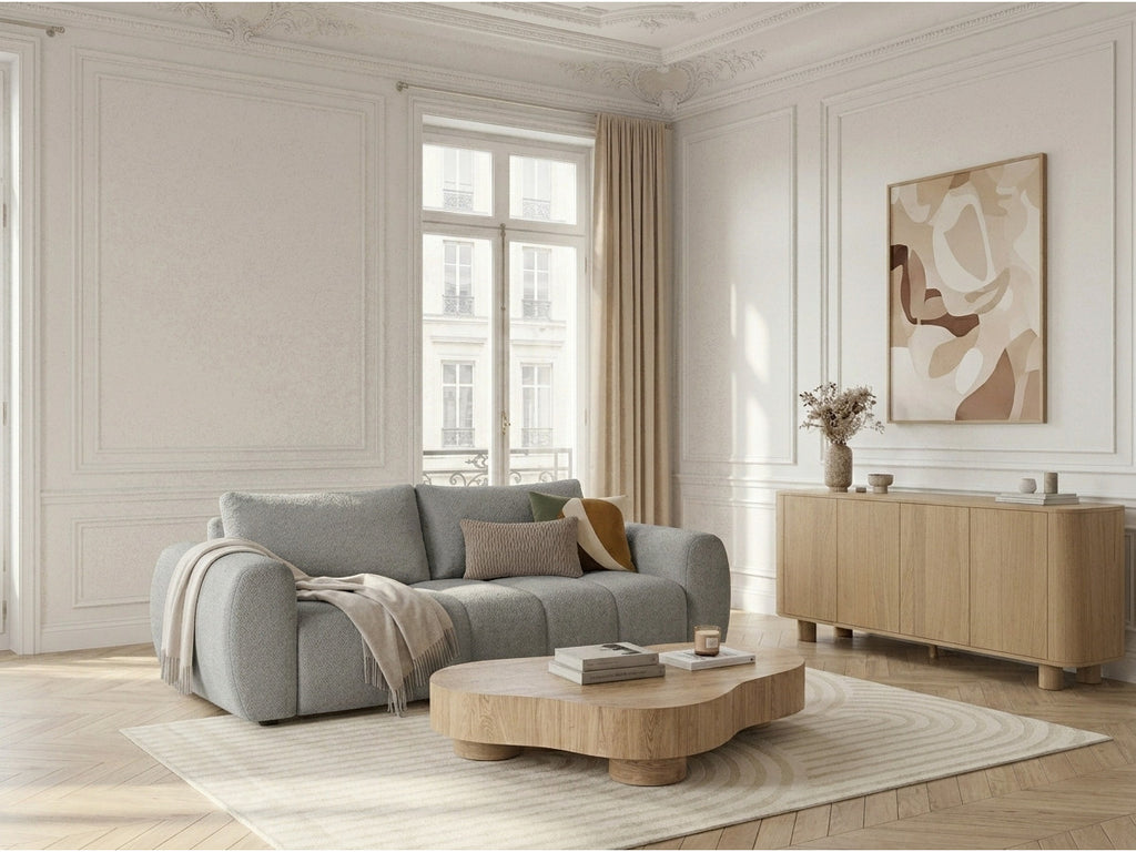 Canapé droit convertible ouverture express 3 places FUJI tissu chiné
