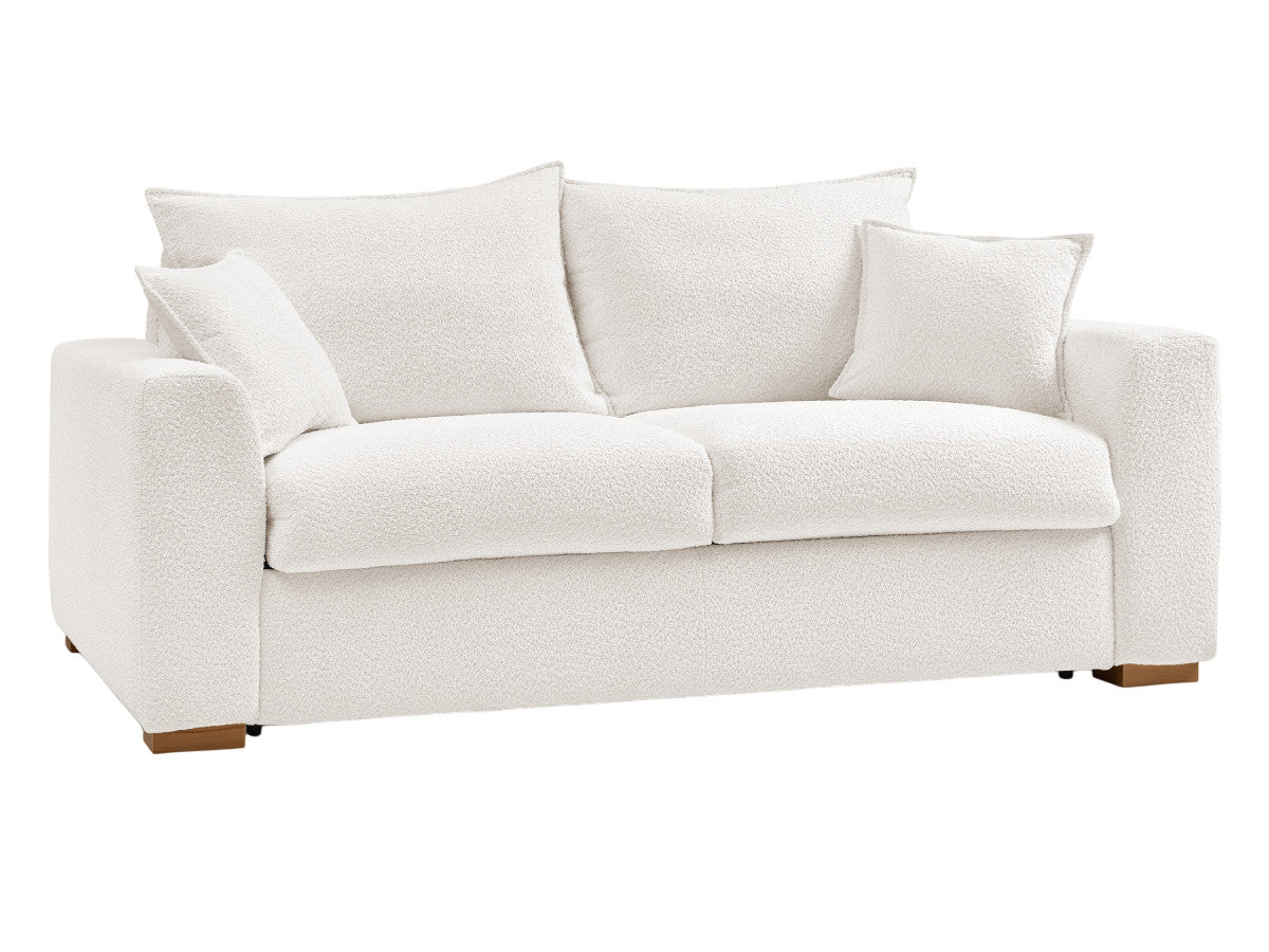 Canapé droit convertible ouverture express AUGUSTIN tissu bouclette