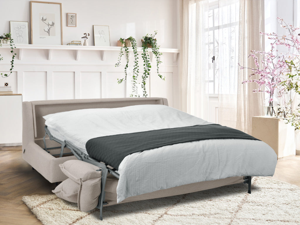 Canapé droit convertible ouverture express ISADORA tissu chiné