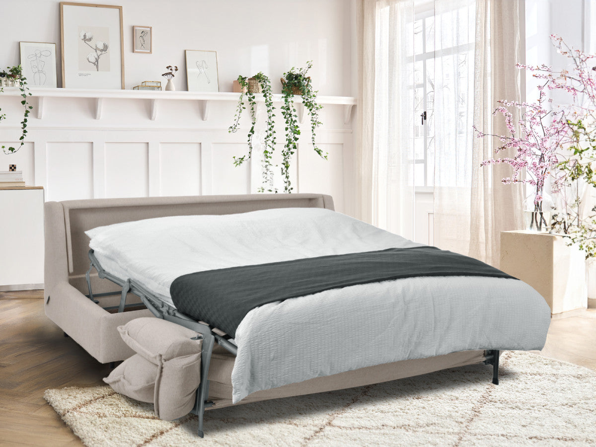Canapé droit convertible ouverture express ISADORA tissu chiné